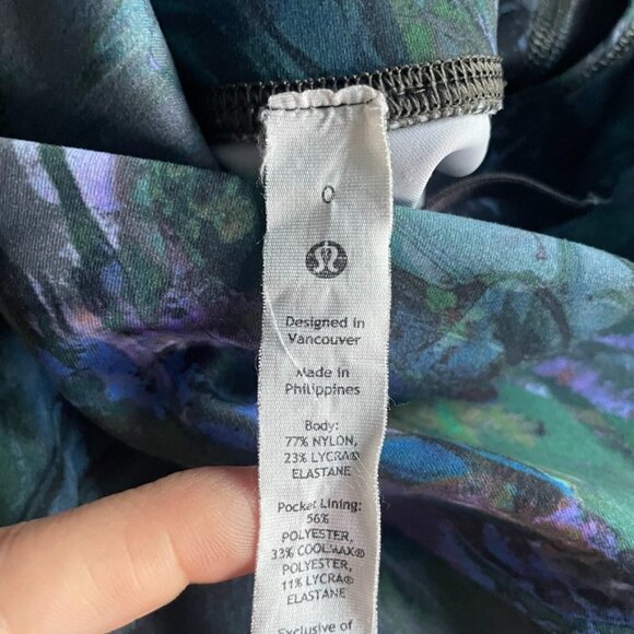 Lululemon Wunder Under High Rise Tight Leggings 25” Size 0 Green Purple Marble - Picture 8 of 8